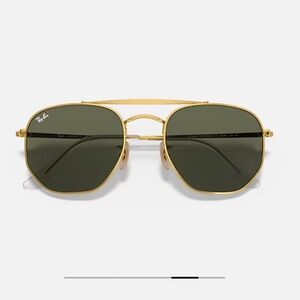 Ray-Ban The Marshal Gold Frame Sunglasses with Green Lenses - NWOT